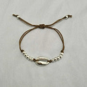 Holiday Shell Bracelet with Round Beads Woven Design