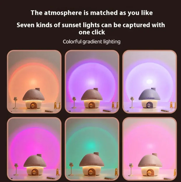 Mushroom House Humidifier Night Light