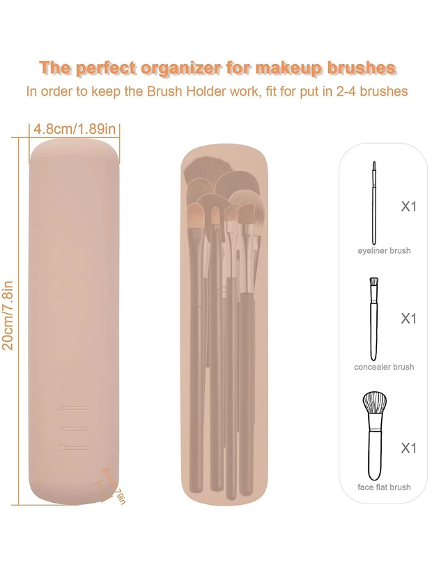 Silicone Travel Makeup Brush Case, Dust proof and Environmental Friendly