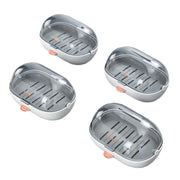 Wall-Mounted Plastic Suction Soap Dish with Drainage