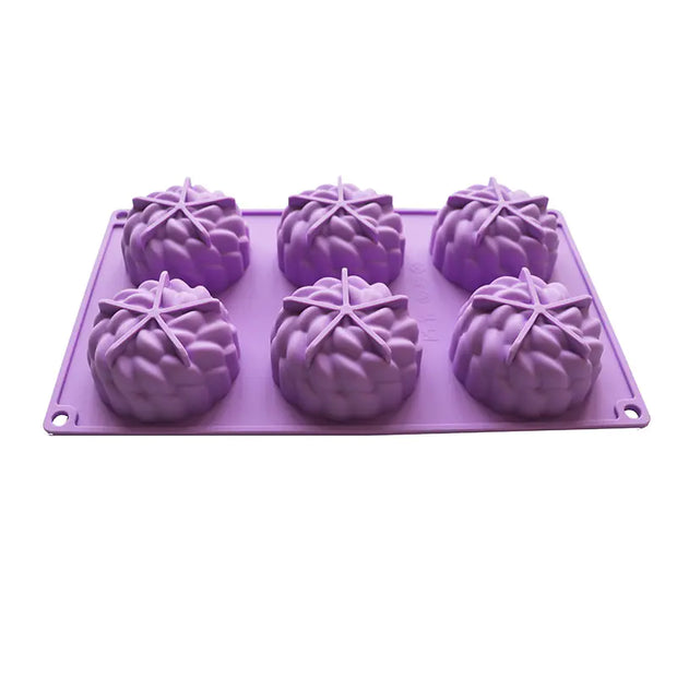 6-Cavity Silicone Molds for Flower Cake and Desserts