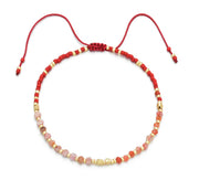 Natural Stone Bead Woven Bracelet for Women