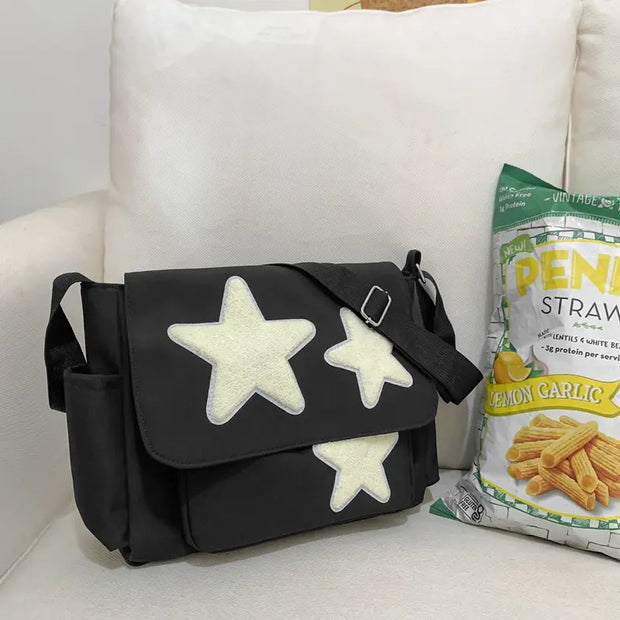 Vintage Star Shoulder Bag for Girls - Large Capacity