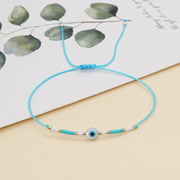 Evil Eye Rice Beads Woven Bracelet for Girls