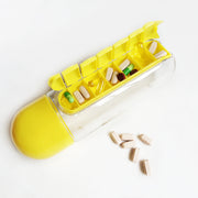 Two-in-One Medicine Bottle, Water bottle with medicine box, 7 compartments, Outdoor portable