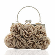Satin Rose Handbag, 14 Handmade Satin Roses, Dinner Bag, Dress Bag, Bride Bag