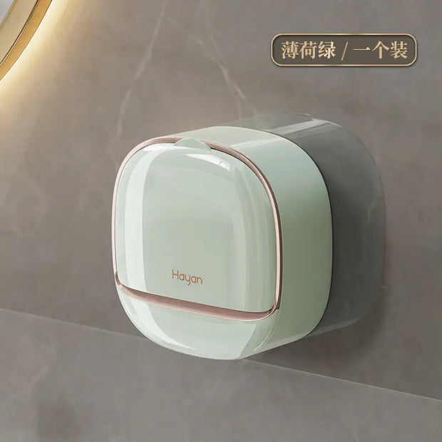 Wall-Mounted Soap Dish with Drainage and Cover