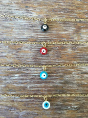 Evil Eye Necklace and Water Drop Pendant Necklace with elegant gold detailing