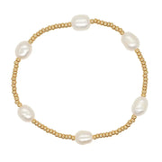 Natural Baroque Pearl Bracelet with Woven Elastic String