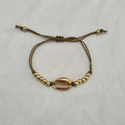 Holiday Shell Bracelet with Round Beads Woven Design