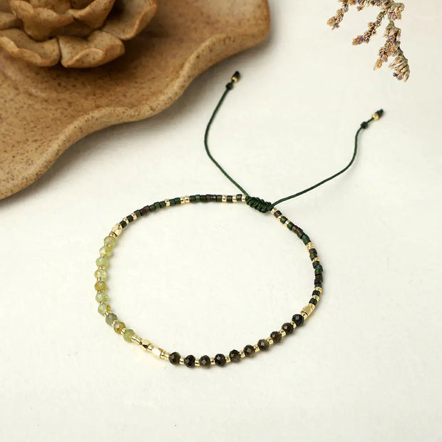 Natural Stone Bead Woven Bracelet for Women