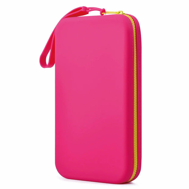 SLUKULU Travel Makeup Brush Organizer Made of Easy-to-Clean Waterproof Silicone with Zipper Closure. This Cute Little Makeup Bag Holds Up to 10 Makeup Brushes. (red)