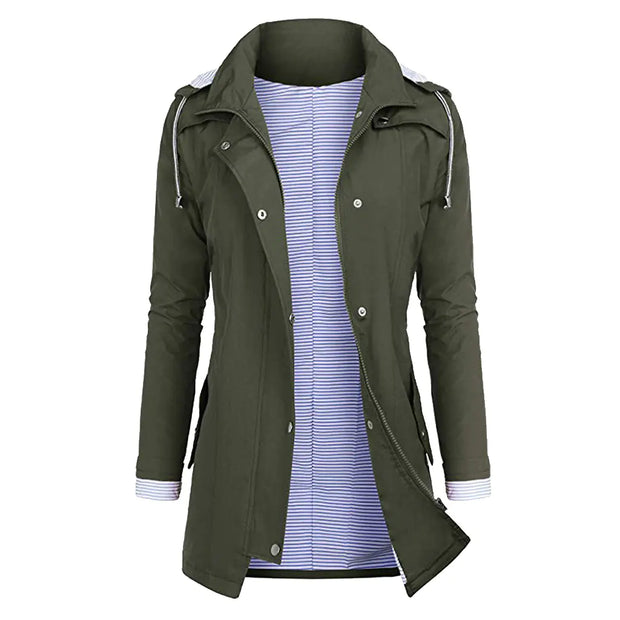 Chic Slim-Fit Women's Rain Jacket