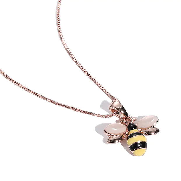 Bee Necklace, Collarbone Necklace, Bee Pendant Jewelry