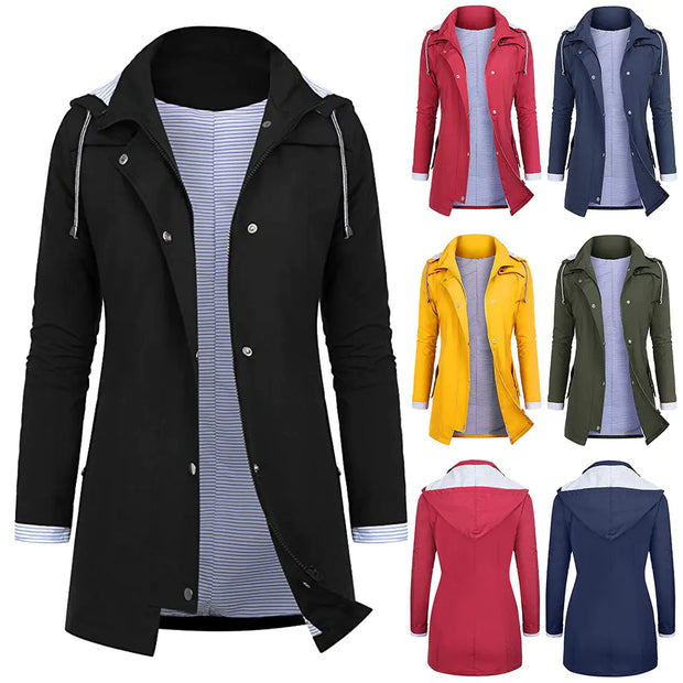Chic Slim-Fit Women's Rain Jacket