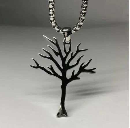 Fortune Tree Necklace showcasing a beautiful tree design symbolizing growth, crafted from high-grade stainless steel.