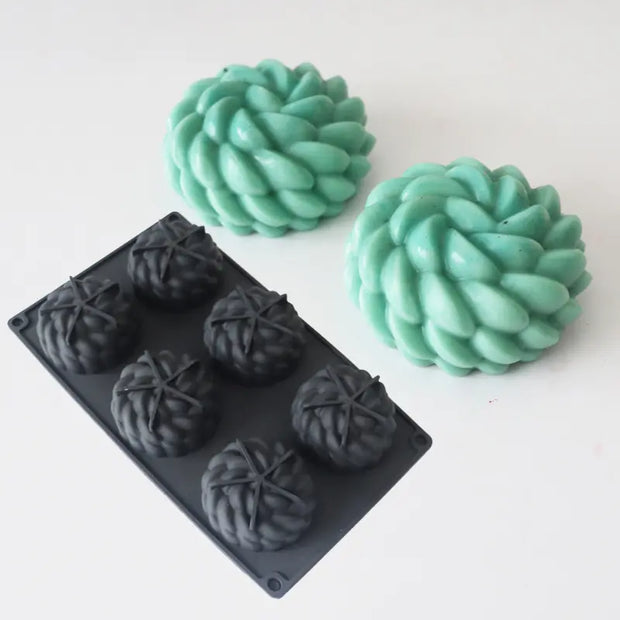 6-Cavity Silicone Molds for Flower Cake and Desserts