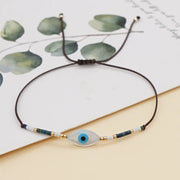 Evil Eye Rice Beads Woven Bracelet for Girls