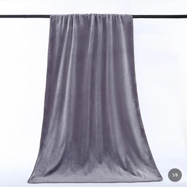 Pure Cotton Quick-Dry Bath Towel - High Absorbency, No-Shed, Large Size