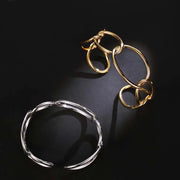 Fashionable Open-Circle Metal Bangle