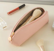 Chic Leather Makeup Brush Bag