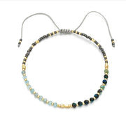 Natural Stone Bead Woven Bracelet for Women