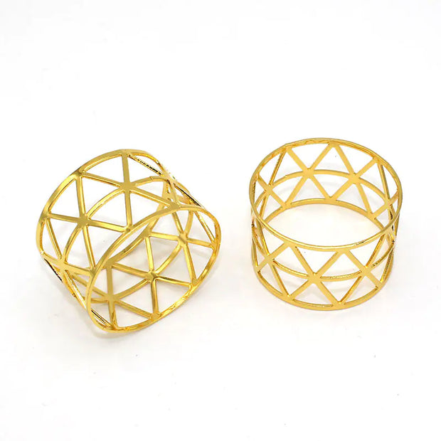Metal Hollow Triangle Napkin Rings