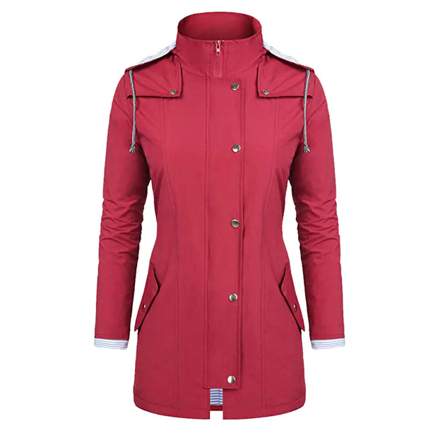 Chic Slim-Fit Women's Rain Jacket