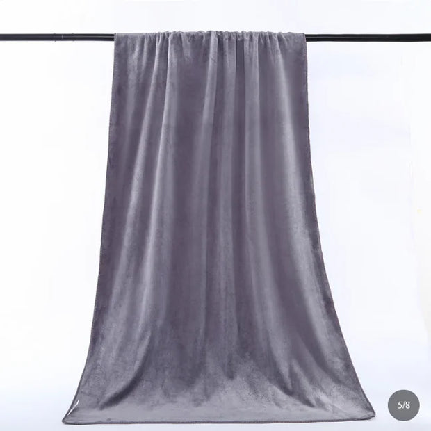 Pure Cotton Quick-Dry Bath Towel - High Absorbency, No-Shed, Large Size