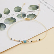 Evil Eye Rice Beads Woven Bracelet for Girls