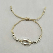 Holiday Shell Bracelet with Round Beads Woven Design
