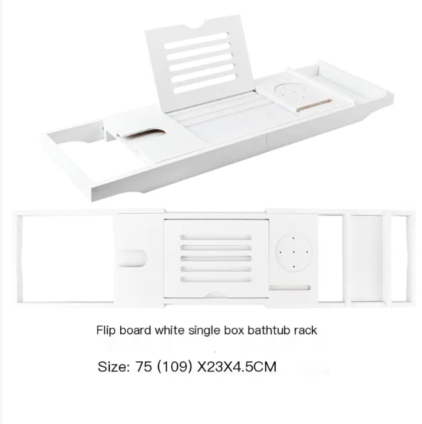 Expandable Non-Slip Bamboo Bathtub Storage Rack
