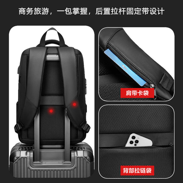 Multi-functional hard shell backpack for men