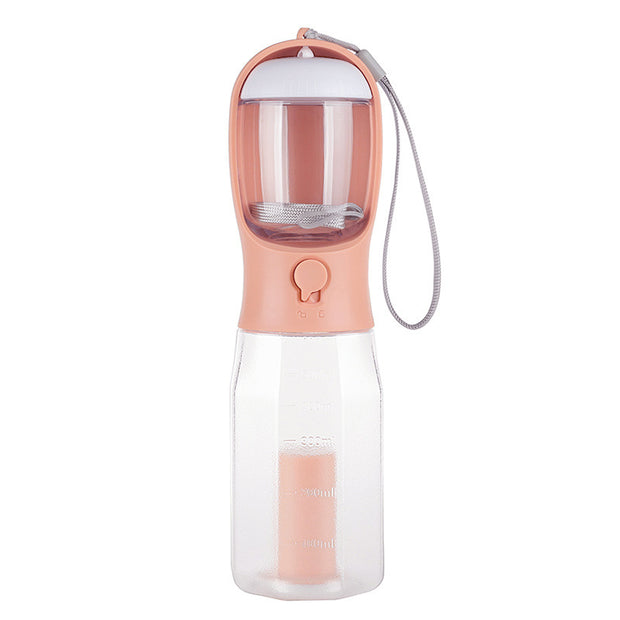 New! Three-in-one Pet Water Bottle, Portable - Pet Water Bottle with Cup, Food Container & Poop Bag Dispenser