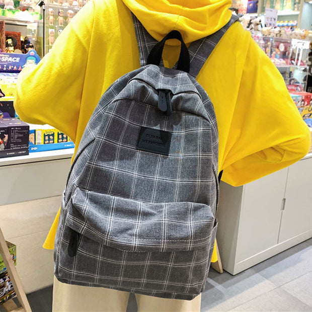 High school students backpack