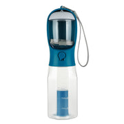 New! Three-in-one Pet Water Bottle, Portable - Pet Water Bottle with Cup, Food Container & Poop Bag Dispenser