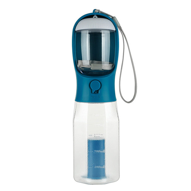 New! Three-in-one Pet Water Bottle, Portable - Pet Water Bottle with Cup, Food Container & Poop Bag Dispenser