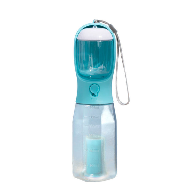 New! Three-in-one Pet Water Bottle, Portable - Pet Water Bottle with Cup, Food Container & Poop Bag Dispenser