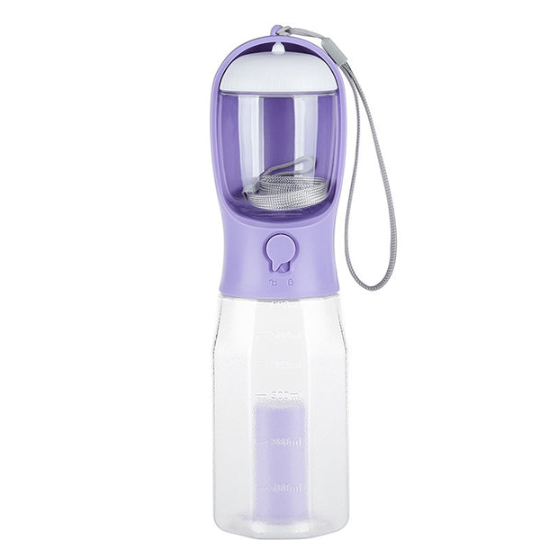 New! Three-in-one Pet Water Bottle, Portable - Pet Water Bottle with Cup, Food Container & Poop Bag Dispenser