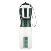 New! Three-in-one Pet Water Bottle, Portable - Pet Water Bottle with Cup, Food Container & Poop Bag Dispenser