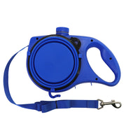 Dog walking rope with built-in water bottle and bowl, Three-in-one portable pet leash