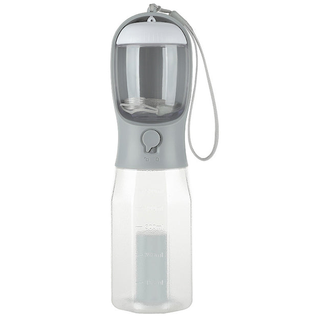 New! Three-in-one Pet Water Bottle, Portable - Pet Water Bottle with Cup, Food Container & Poop Bag Dispenser