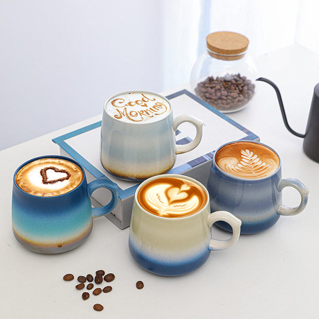 Ceramic coffee mug with large capacity, gift for coffee lover.