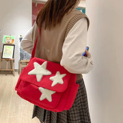 Vintage Star Shoulder Bag for Girls - Large Capacity