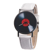 Disc Watch, Leather Strap Watch, Genuine Leather Watch