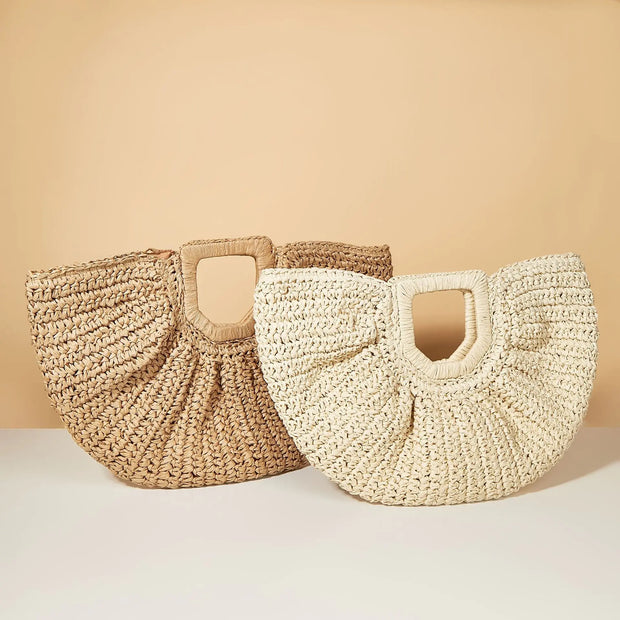 womens vintage straw bag natural handmade design
