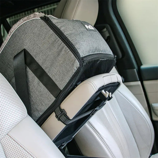 pet car seat bed travel carrier with safety belt