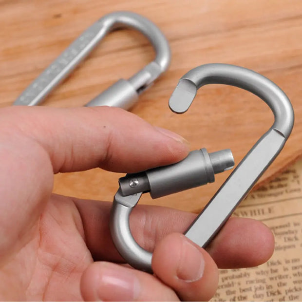 Portable Aluminum Alloy D-Shaped Carabiner Clip