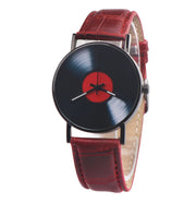 Disc Watch, Leather Strap Watch, Genuine Leather Watch