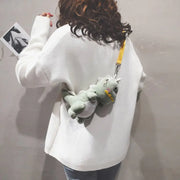 Cute Cartoon Dinosaur Plush Crossbody Bag for Girls
